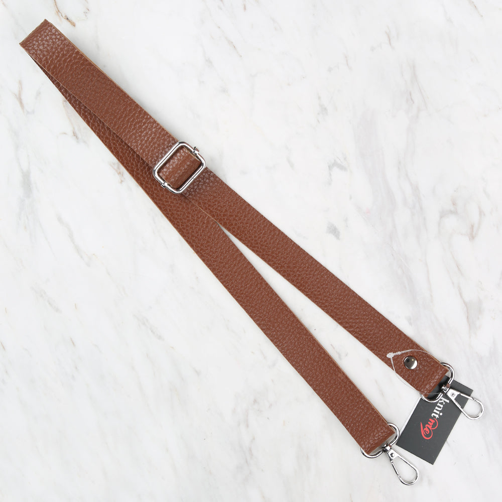 Knitme Sürgü Tokalı Çanta Askısı 130x2,5 cm Taba BA-0003